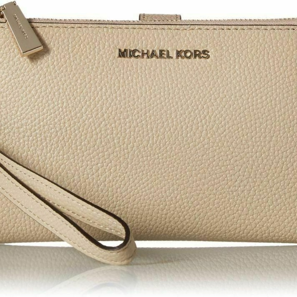 Michael Kors Leather Wristlet Oat